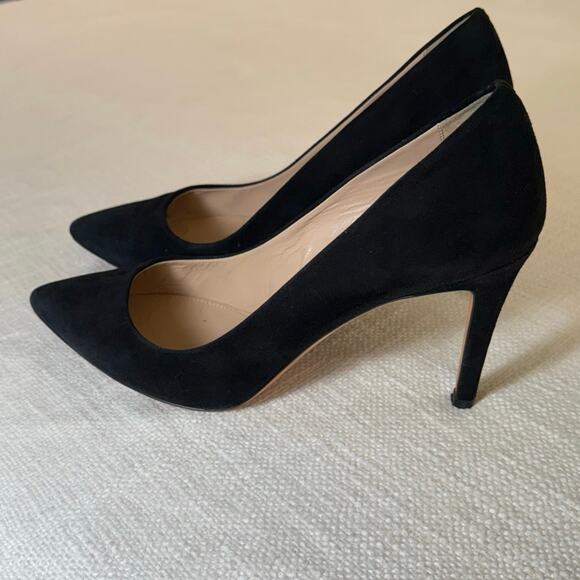 J.Crew Black Suede Pointed Toe Pumps • Made in Italy • Size 10 • Classic Heel - Picture 1 of 11